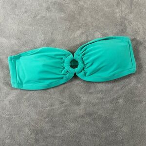 J.Crew Womens Teal Green O-Ring Bandeau Bikini Top Size S Strapless Swimwear